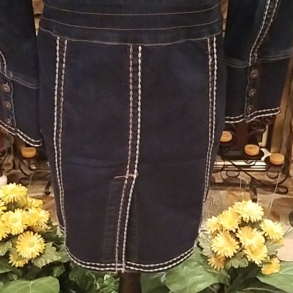 Midnight Velvet Denim Long Jacket - Picture 10 of 14